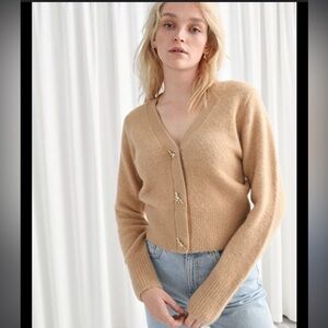 & Other Stories dinosaur button cardigan L